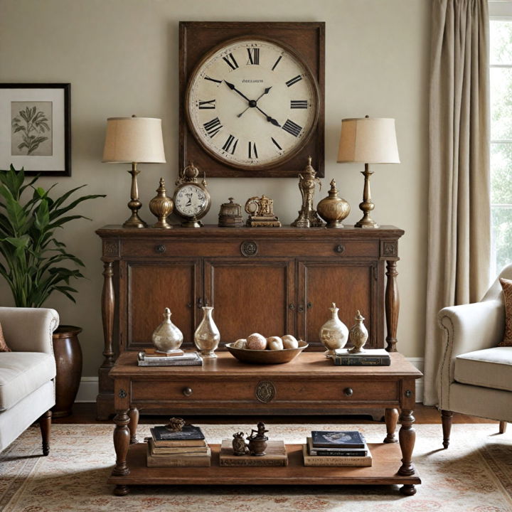 antique accessories neutral living room