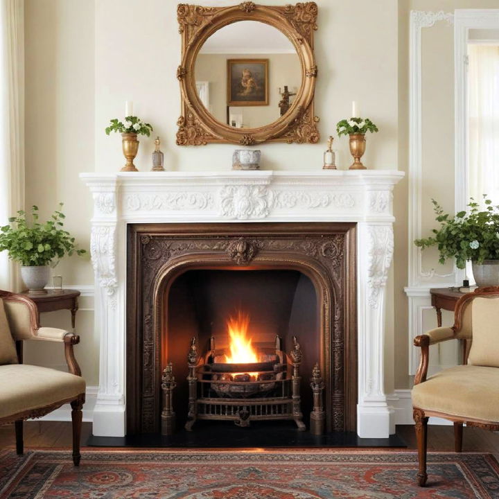 antique fireplace to add historical depth
