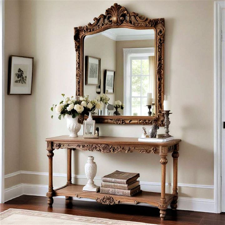 antique frame hallway mirror