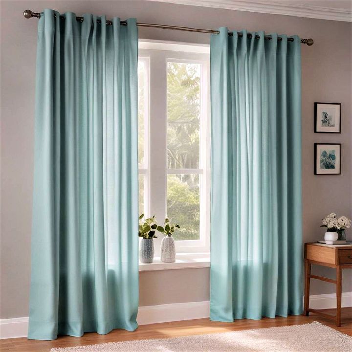 aqua curtains to feel airy and lively