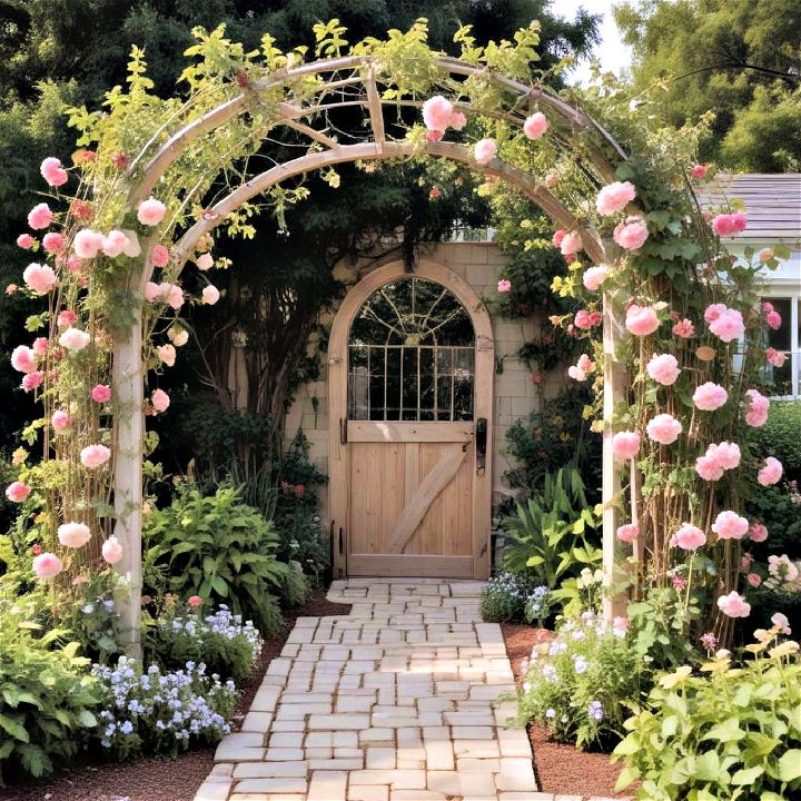 arbor with flowering vines