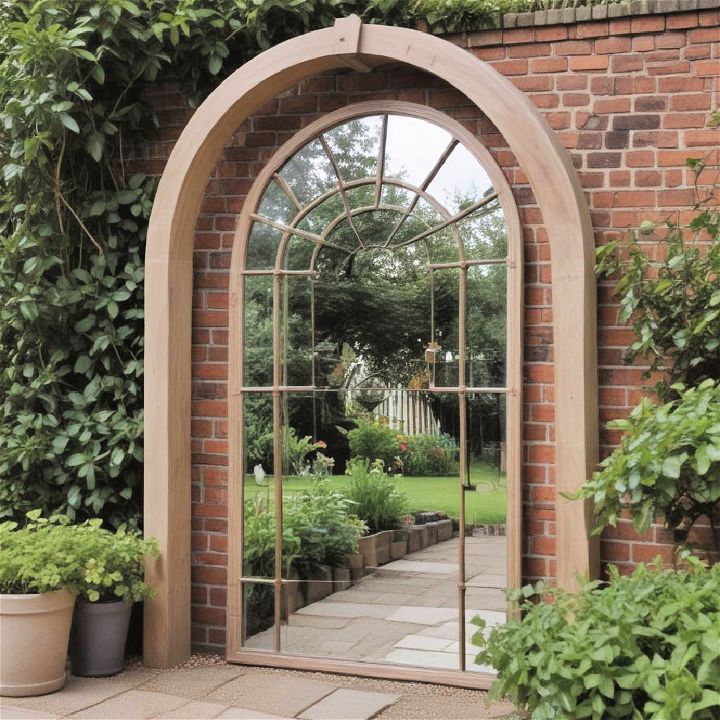 archway garden mirror idea