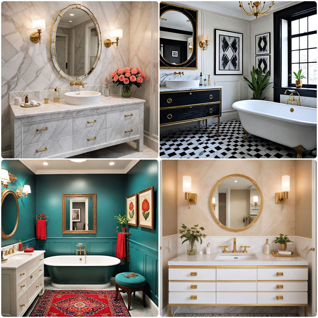 25 Art Deco Bathroom Ideas for A Vintage Glamour Revival