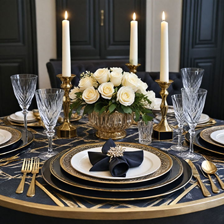 art deco elegance table setting