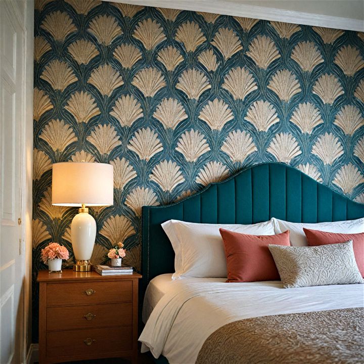 art deco inspired wallpaper bedroom