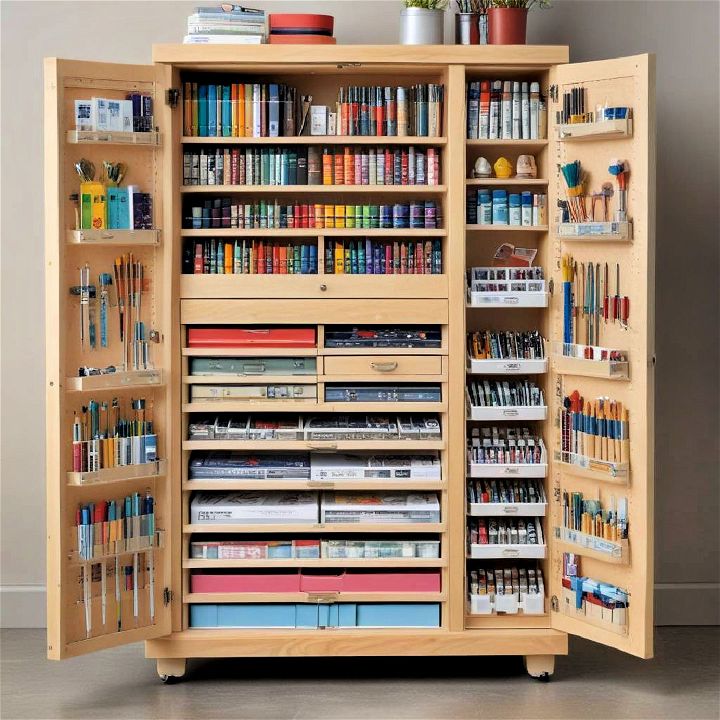 art supplies cabinet for studio
