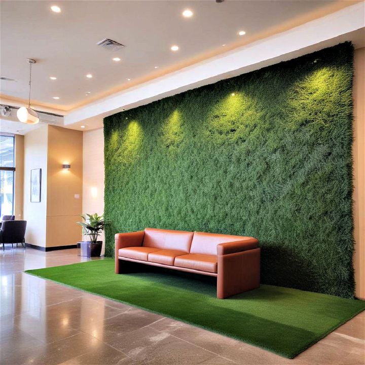 artificial grass wall for hotel lobby