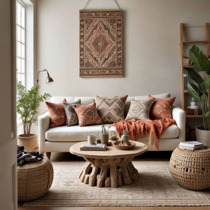 artisanal handmade items eclectic living room