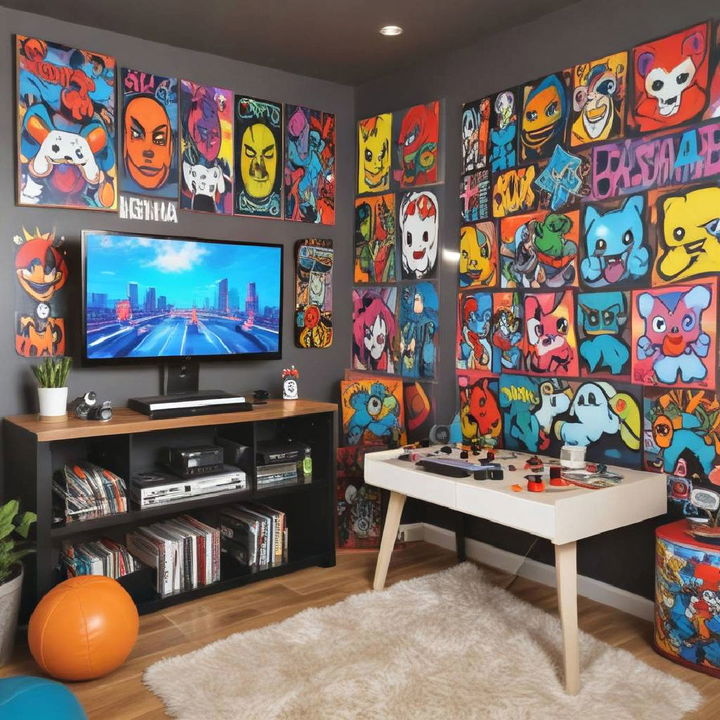 artistic arcade for gaming bedroom