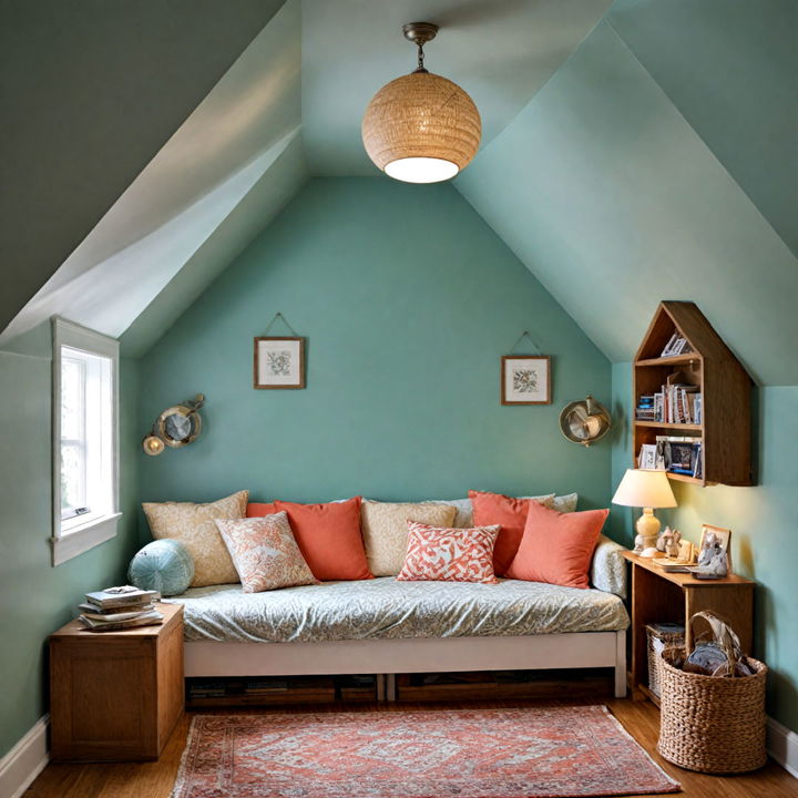 attic corner into a quaint reading alcove