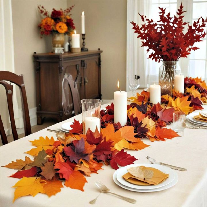 autumn leaf garland for fall table decor