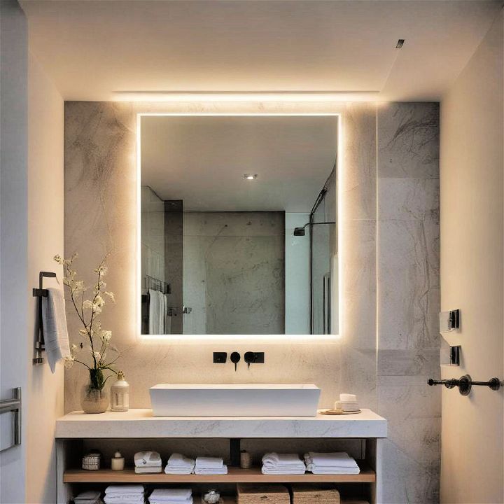 backlit mirrors bathroom idea
