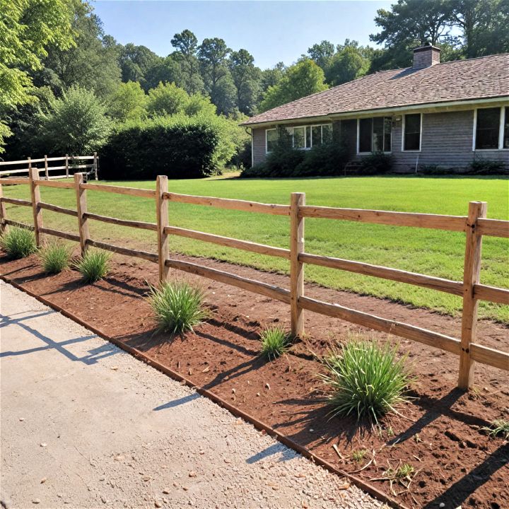 backyard split rail fence
