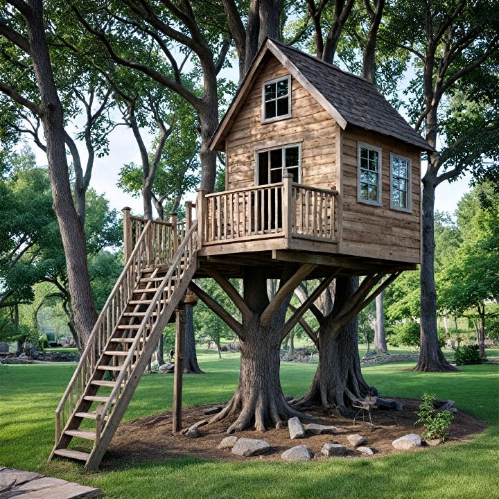backyard treehouse or play area