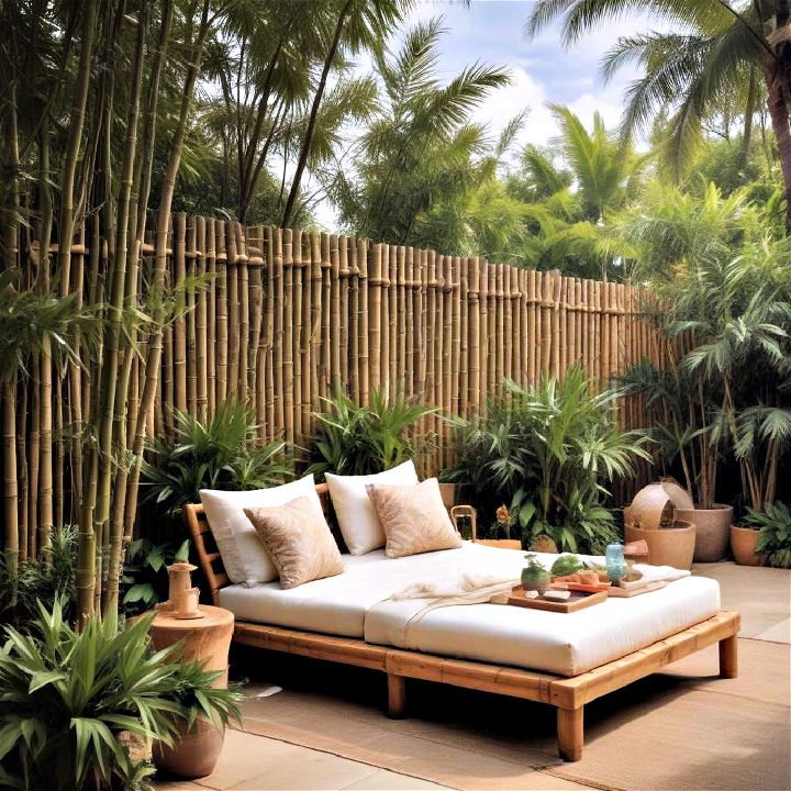 bamboo fencing for tropical backyard