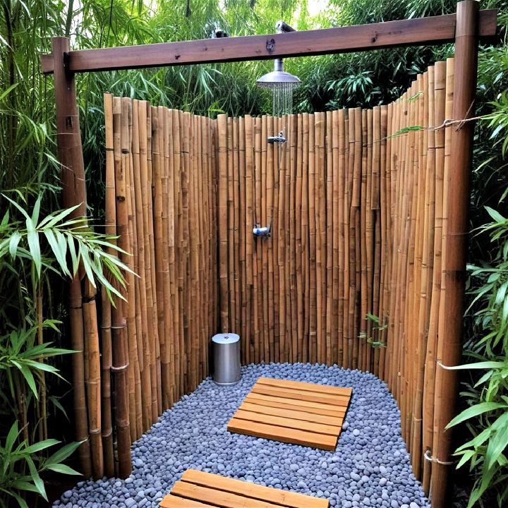 bamboo privacy screen for outdoor shower
