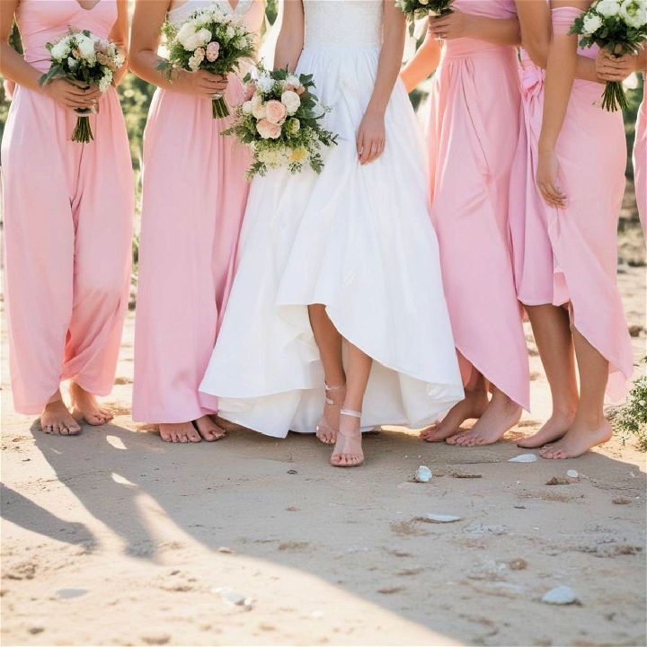barefoot bridal parties for boho wedding
