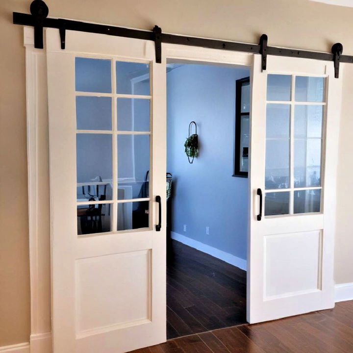 barn door with windows