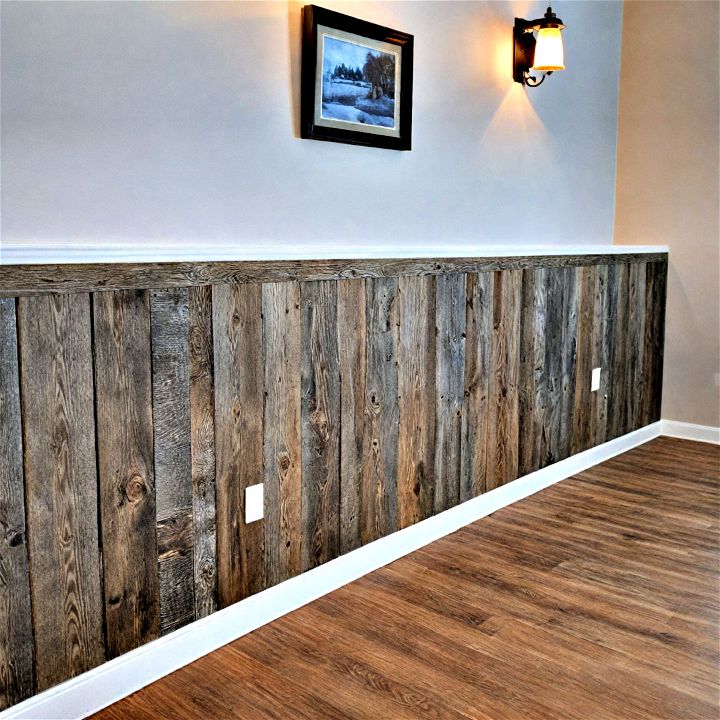 barnwood wainscoting to add character