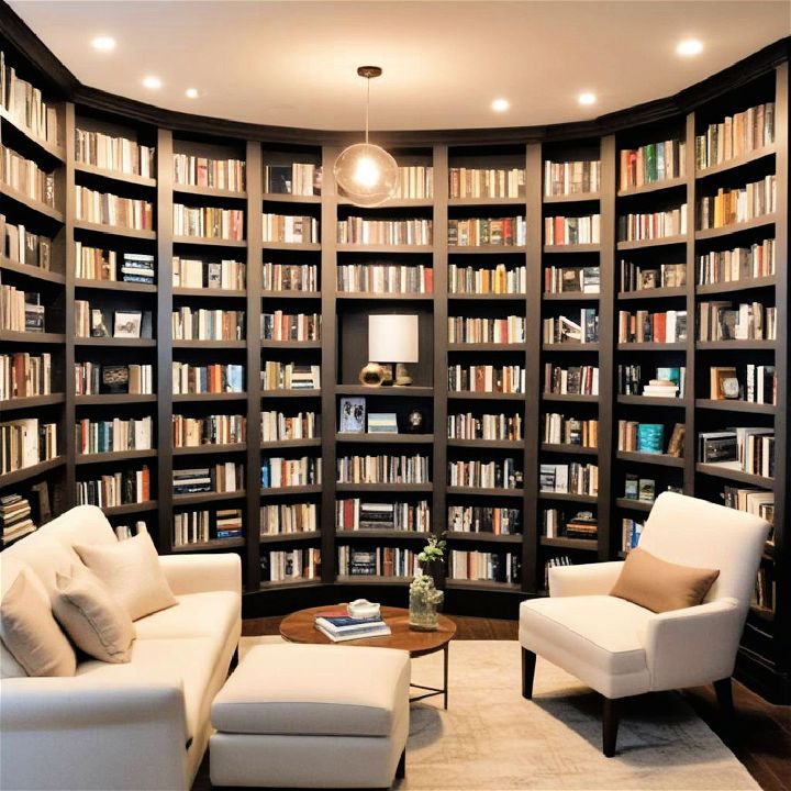 basement library design