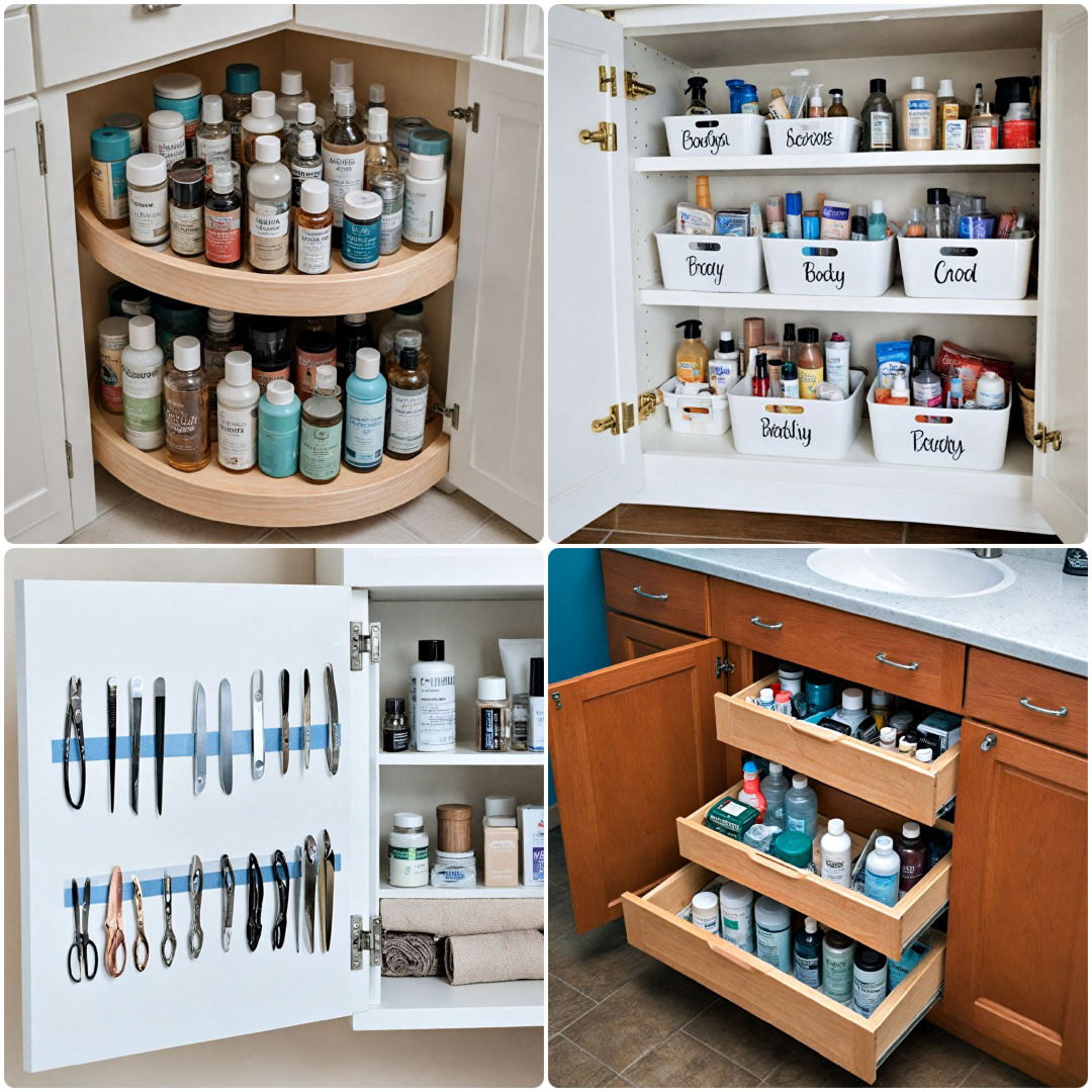 bathroom cabinet organizing ideas