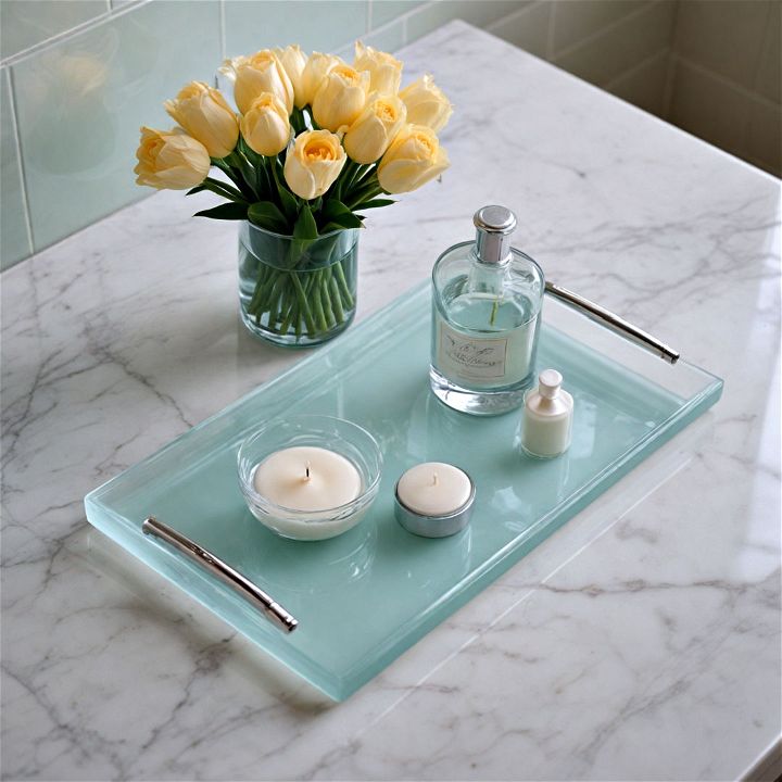 bathroom frosted glass tray