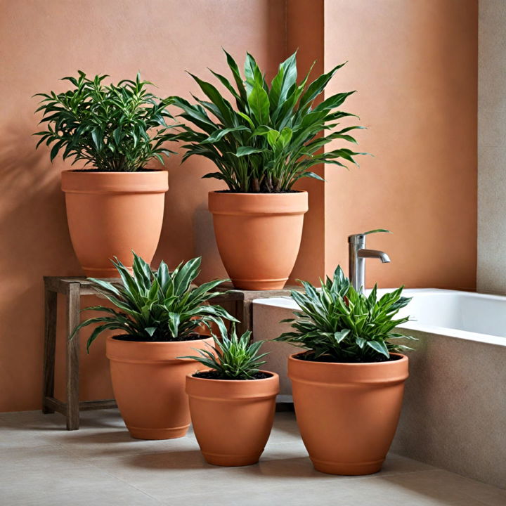 bathroom terracotta planters