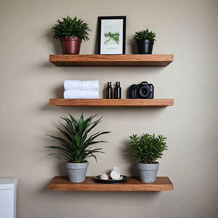 bathroom wall floating shelves