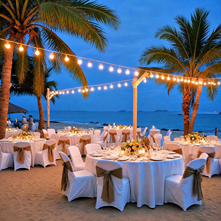 beachfront wedding reception