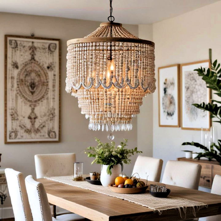 beaded chandelier for dining area