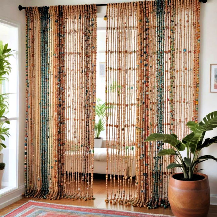 beaded curtains to feel of boho home