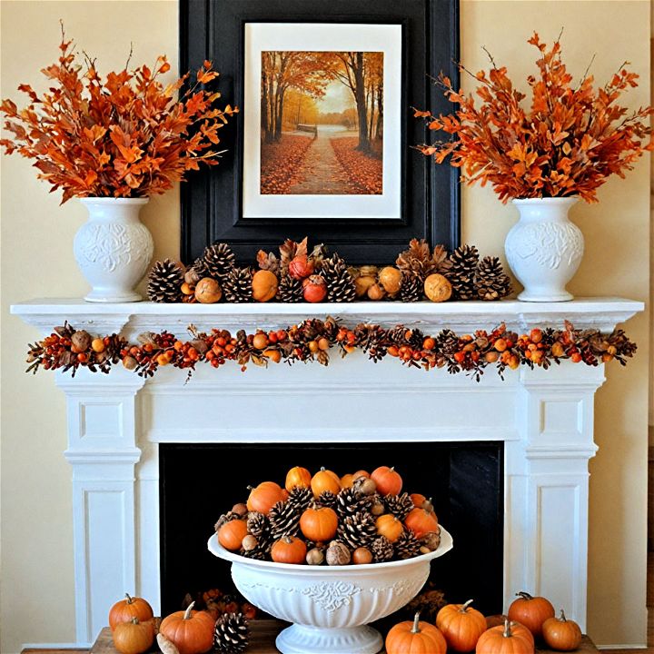 beautiful acorn and pinecone arrangement