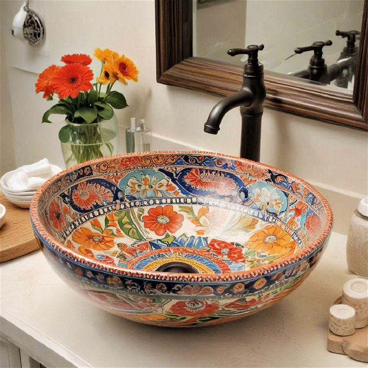 beautiful hand painted ceramic sink