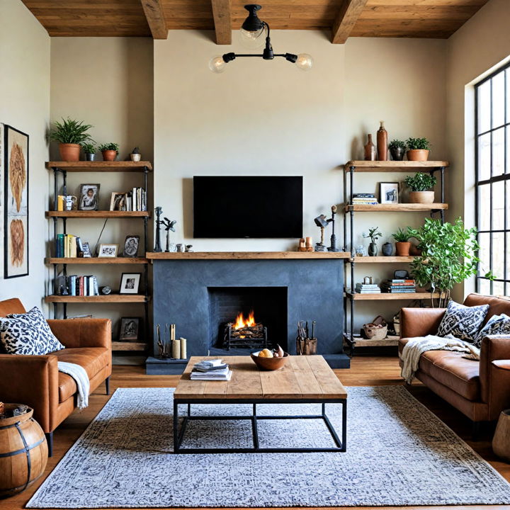 beautiful industrial style living room