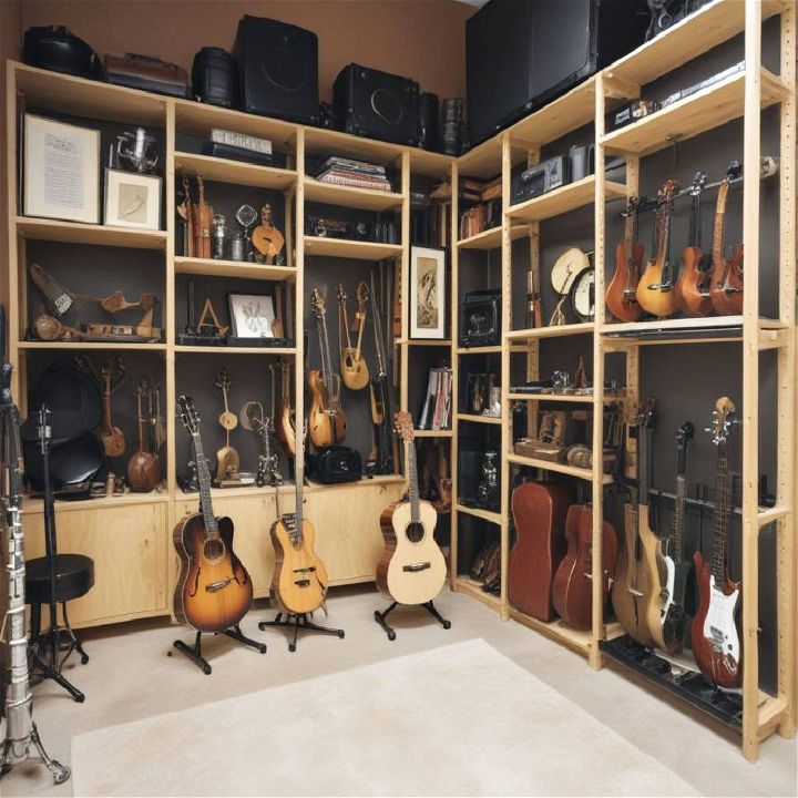 beautiful instrument display shelves