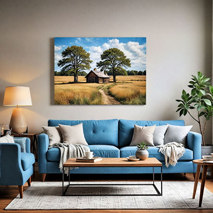 beautiful nature inspired living room art