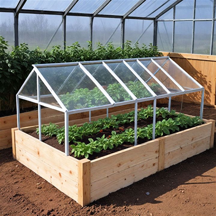 beautiful raised bed greenhouse