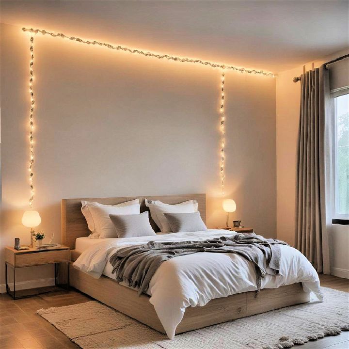 bedroom rope lighting idea
