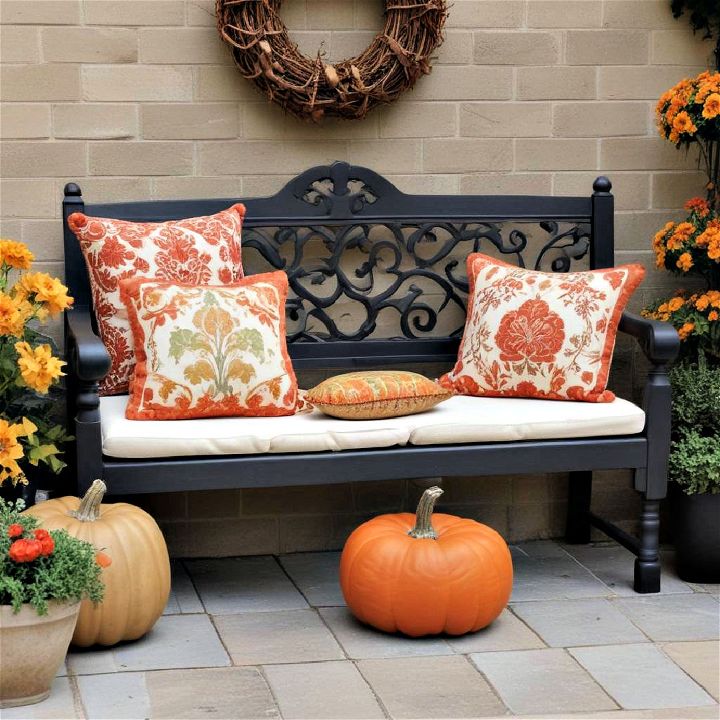 bench with fall cushions