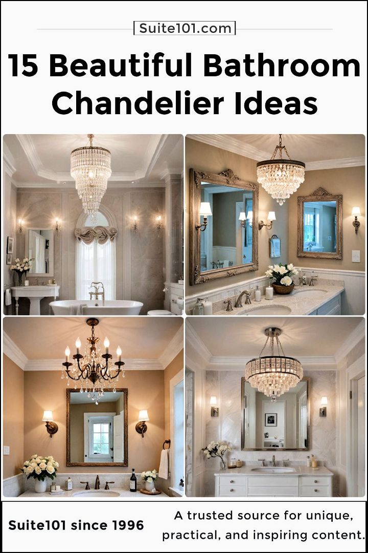 best bathroom chandelier ideas