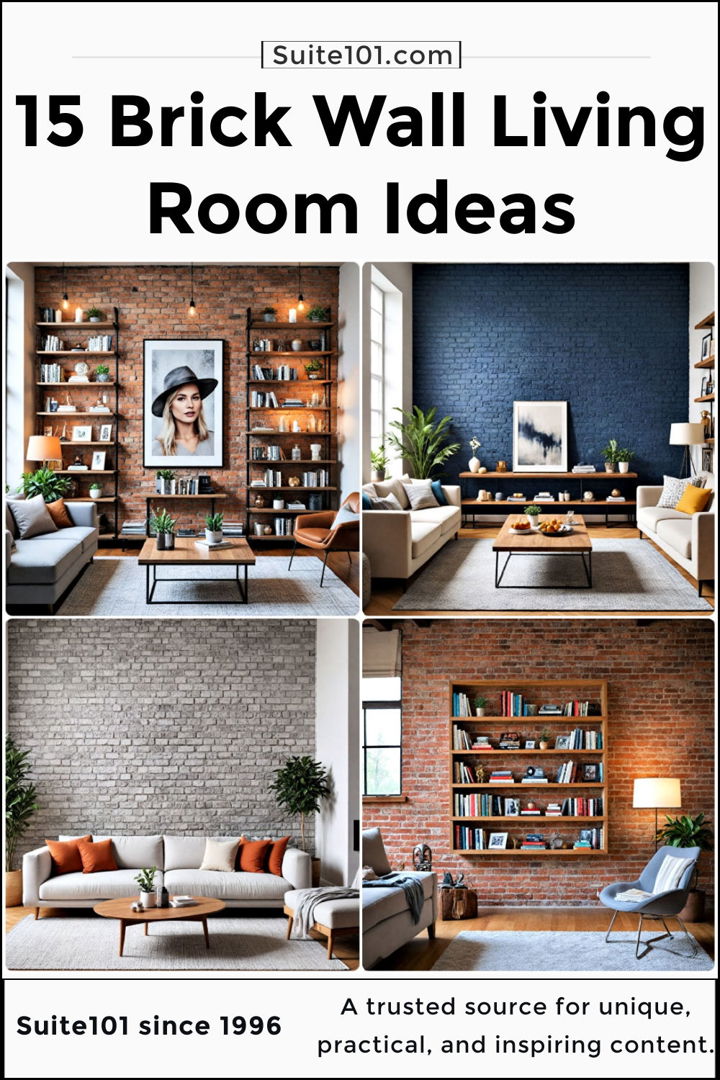 best brick wall living room ideas