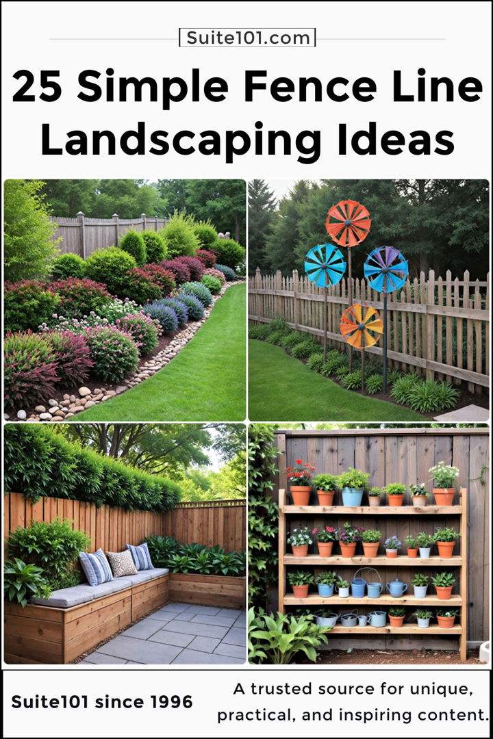 best fence line landscaping ideas
