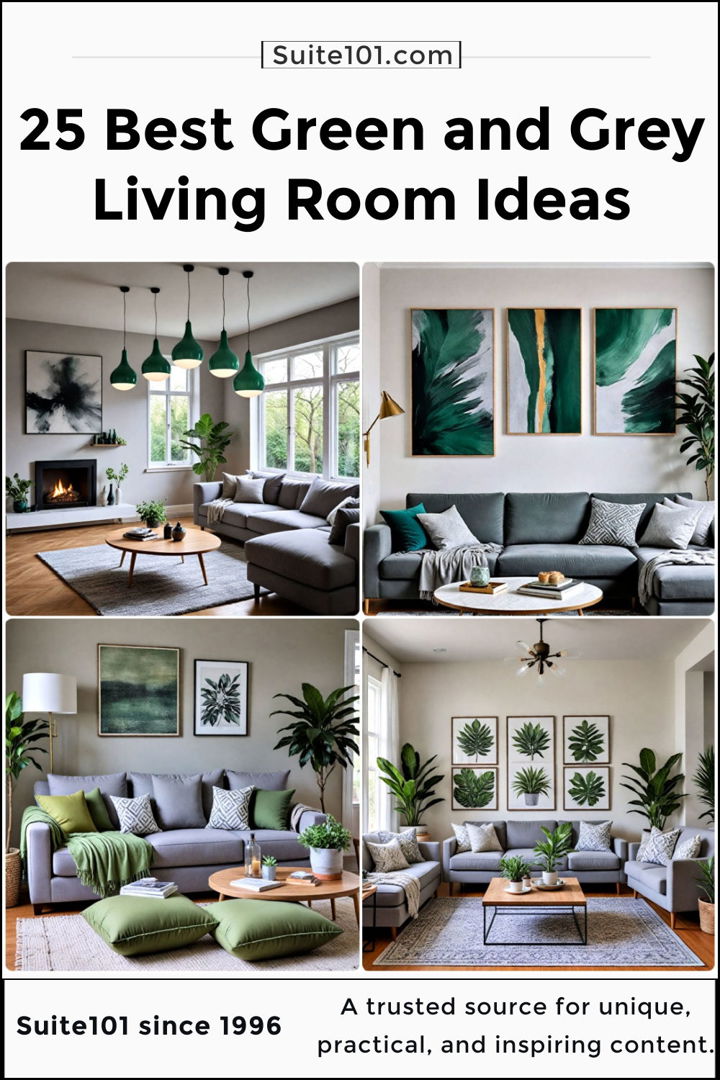 best green and grey living room ideas