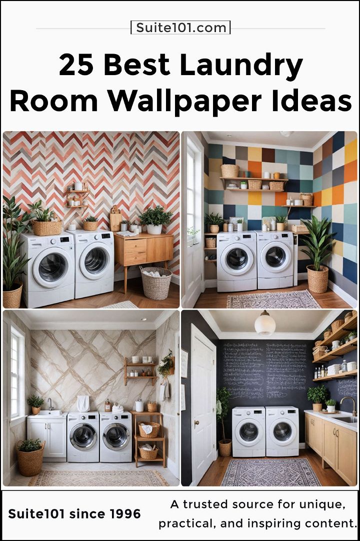 best laundry room wallpaper ideas