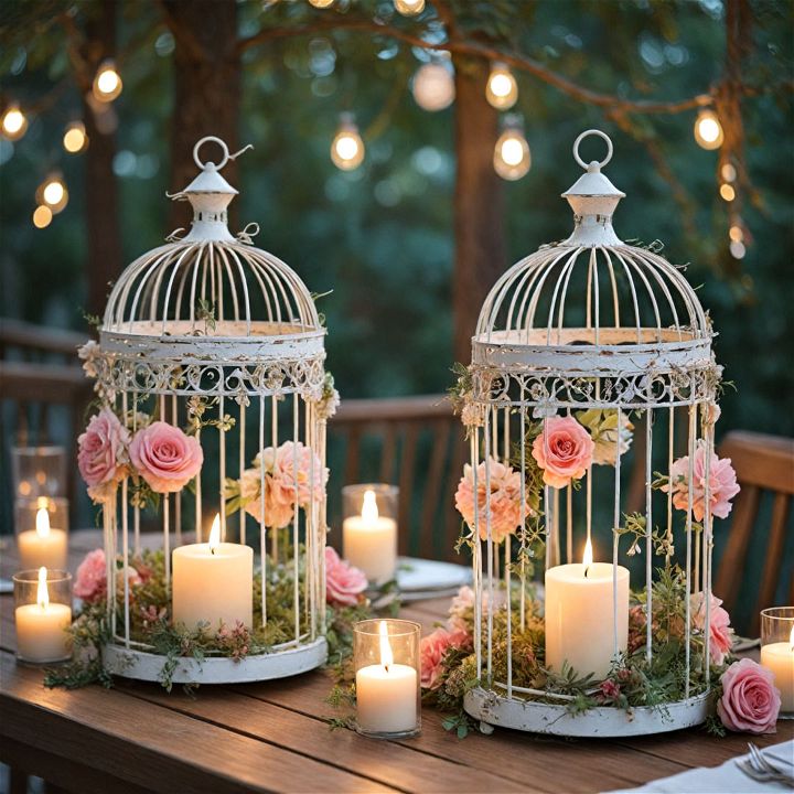 birdcages filled with candles