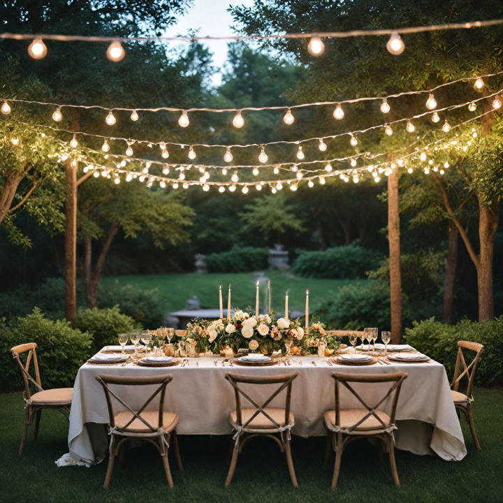 bistro lighting for garden wedding