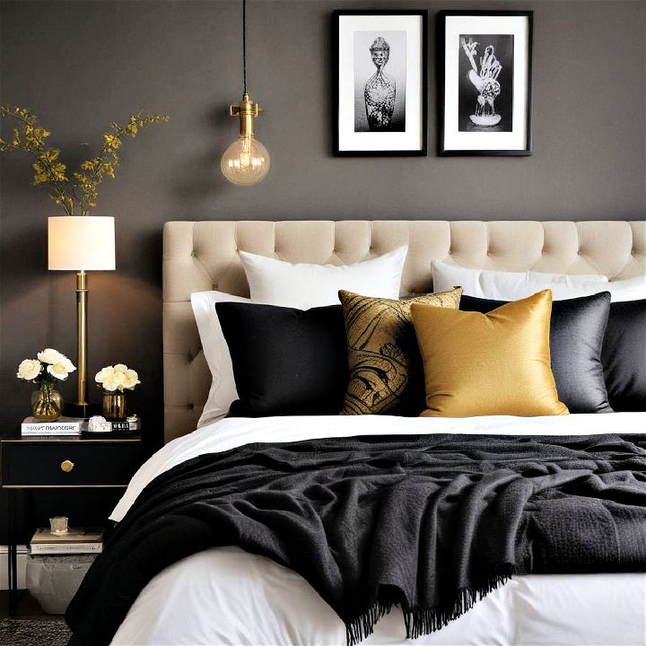 black and gold decor items