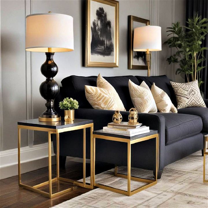 black and gold side tables