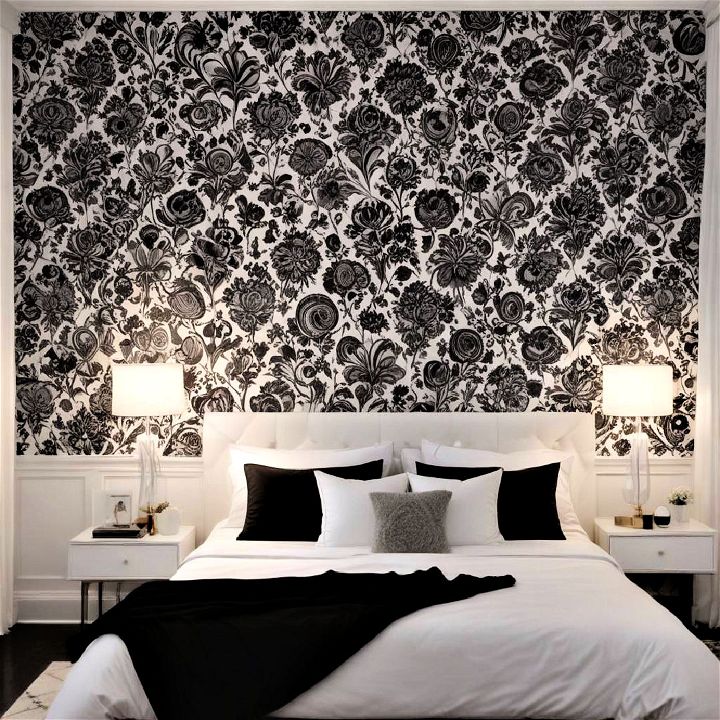 black and white bedroom wallpaper