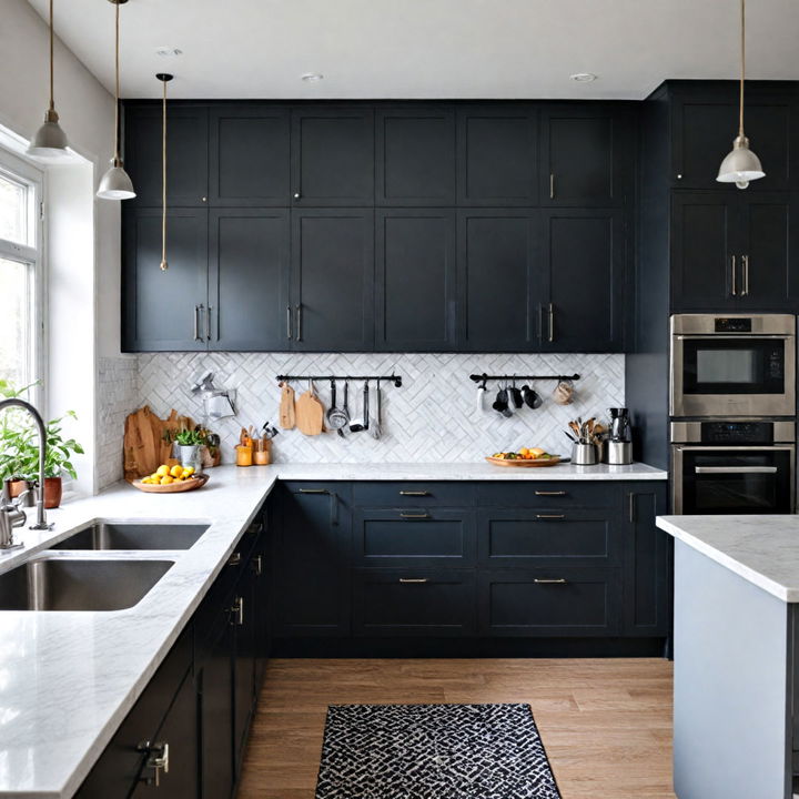 black and white color scheme kitchen